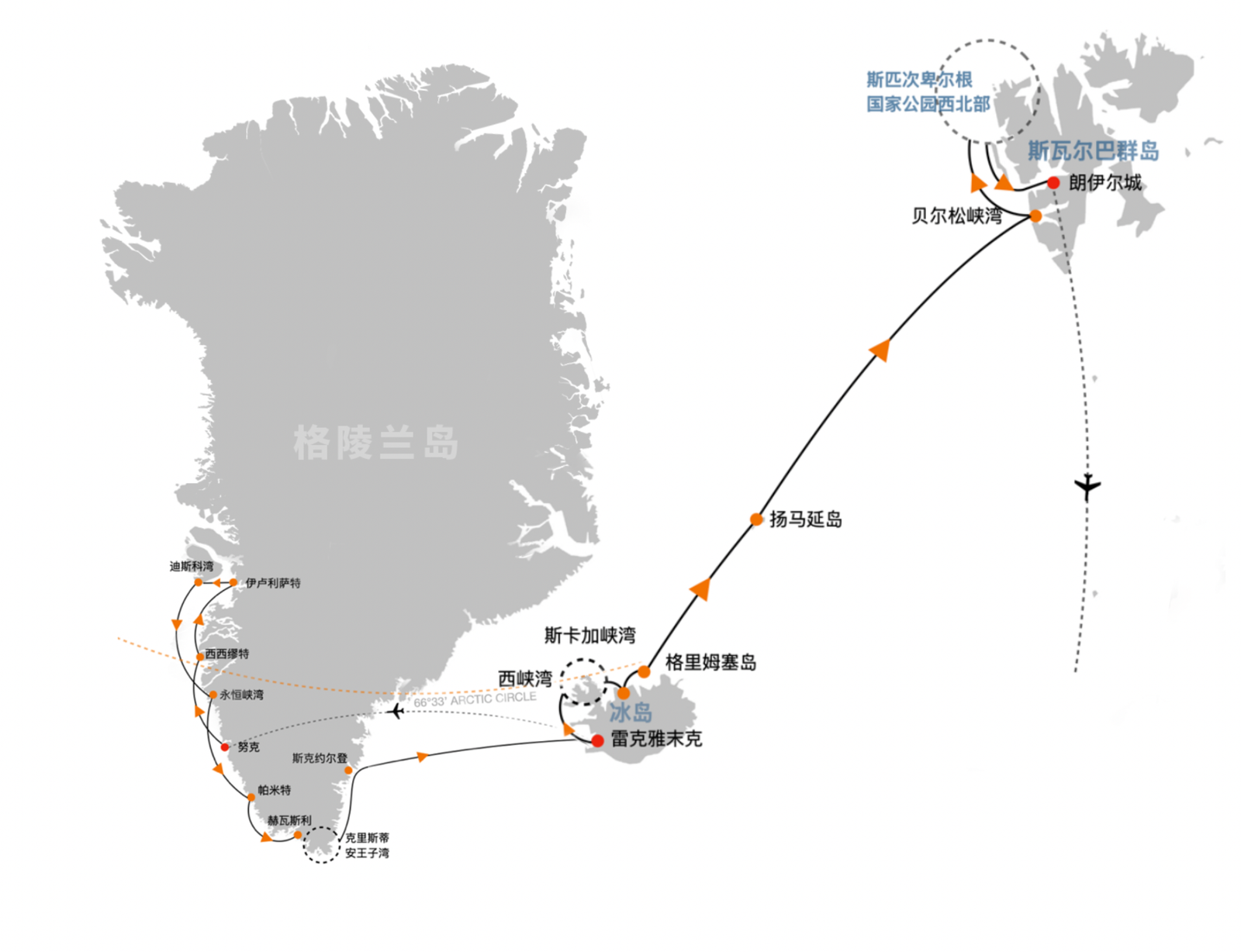 北极大满贯环游北极三大秘境航线图