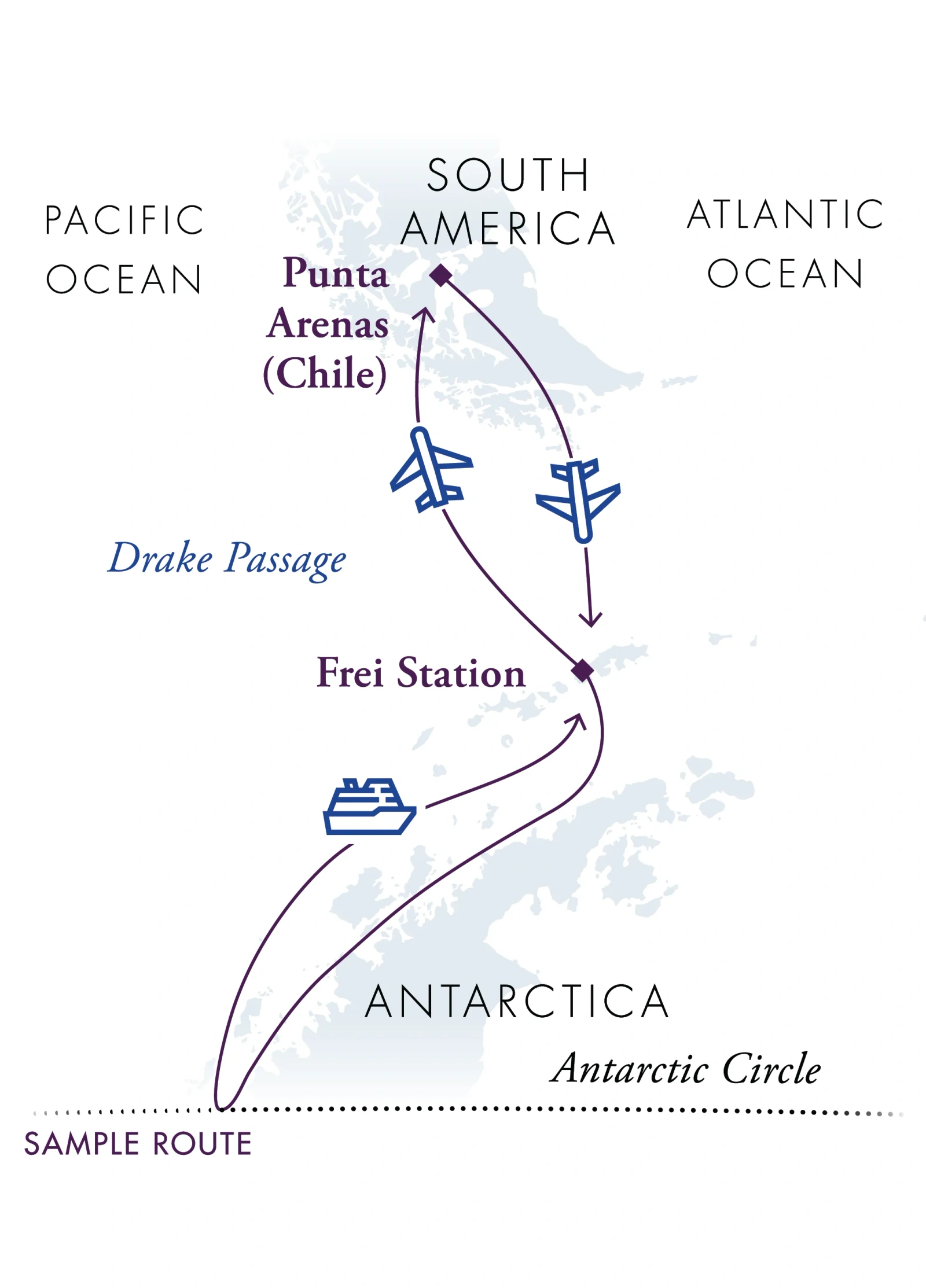麦哲伦发现者号 · 10天穿圈双飞半岛 航线图